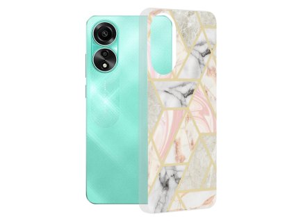 Techsuit - Marble Series kryt pre Oppo A78 4G - Pink Hex (ružový)