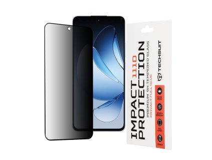 Techsuit - 111D Privacy Full Glue ochranné privátne sklo pre Oppo Reno13 - čierne