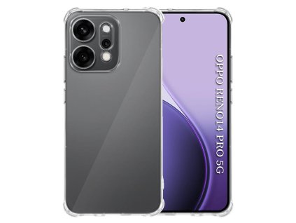 Techsuit - Shockproof Clear Silicone obal pre Oppo Reno14 Pro - priehľadný