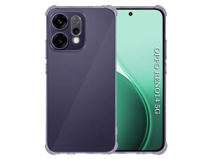 Techsuit - Shockproof Clear Silicone obal pre Oppo Reno14 - dymovo čierny