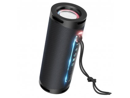 Bezdrôtový prenosný reproduktor Dazzling pulse (HC9) - s okolitým svetlom, Bluetooth 5.1, 10 W - čierny