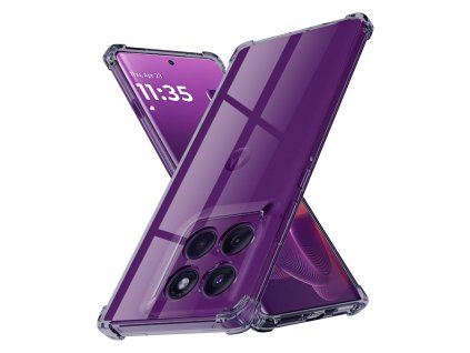 Techsuit - Shockproof Clear Silicone obal pre Motorola Edge 60 Pro - dymovo čierny