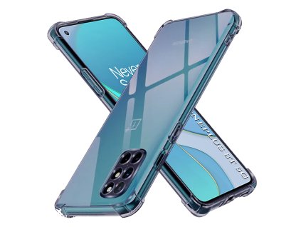 Techsuit - Shockproof Clear Silicone obal pre OnePlus 8T - dymovo čierny