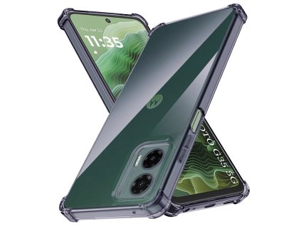 Techsuit - Shockproof Clear Silicone obal pre Motorola Moto G35 - dymovo čierny