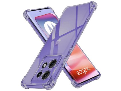 Techsuit - Shockproof Clear Silicone obal pre Motorola Edge 50 Pro – dymovo čierny