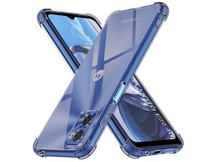 Techsuit - Shockproof Clear Silicone obal pre Motorola Moto E22 / Moto E22i - dymovo čierny