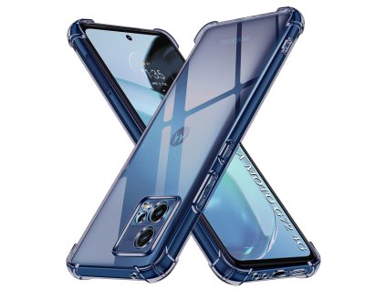 Techsuit - Shockproof Clear Silicone obal pre Motorola Moto G72 - dymovo čierny