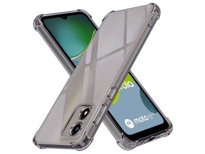 Techsuit - Shockproof Clear Silicone obal pre Motorola Moto E13 - dymovo čierny