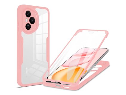 Techsuit - ColorVerse 360 Series kryt + ochranné sklo pre Honor 400 Pro - ružový