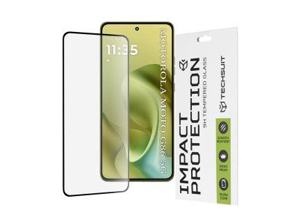 Techsuit - 111D Full Cover / Full Glue Glass ochranné sklo pre Motorola Moto G86 - čierne