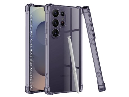 Techsuit - Shockproof Clear Silicone obal pre Samsung Galaxy S25 Ultra - dymovo čierny