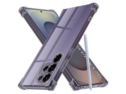 Techsuit - Shockproof Clear Silicone obal pre Samsung Galaxy S25 Ultra - dymovo čierny