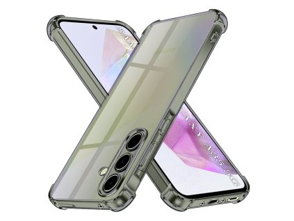 Techsuit - Shockproof Clear Silicone obal pre Samsung Galaxy A35 5G - dymovo čierny