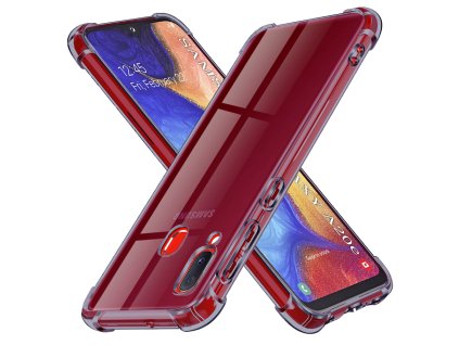 Techsuit - Shockproof Clear Silicone obal pre Samsung Galaxy A20e - dymovo čierny