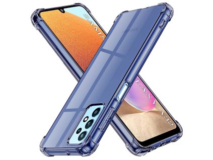Techsuit - Shockproof Clear Silicone obal pre Samsung Galaxy A32 4G - dymovo čierny