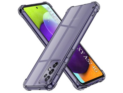Techsuit - Shockproof Clear Silicone obal pre Samsung Galaxy A52 4G / A52 5G / A52s 5G - dymovo čierny