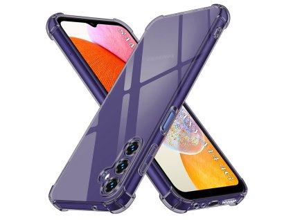 Techsuit - Shockproof Clear Silicone obal pre Samsung Galaxy A14 4G / A14 5G - dymovo čierny