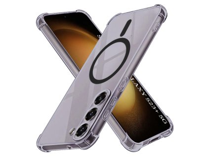 Techsuit - Shockproof Clear Silicone MagSafe kryt na Samsung Galaxy S23 Plus - dymovo čierny