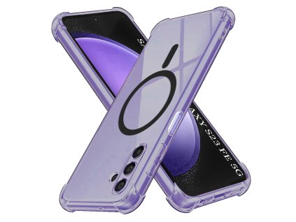 Techsuit - Shockproof Clear Silicone MagSafe kryt na Samsung Galaxy S23 FE - dymovo čierny