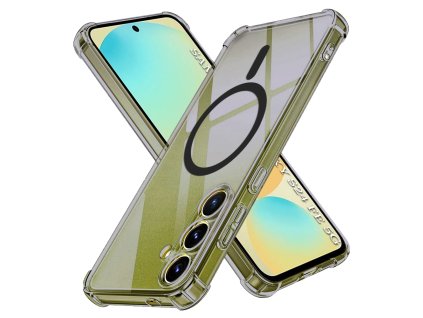 Techsuit - Shockproof Clear Silicone MagSafe kryt na Samsung Galaxy S24 FE - dymovo čierny