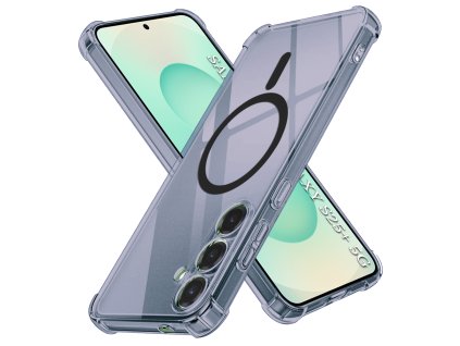Techsuit - Shockproof Clear Silicone MagSafe kryt na Samsung Galaxy S25 Plus - dymovo čierny