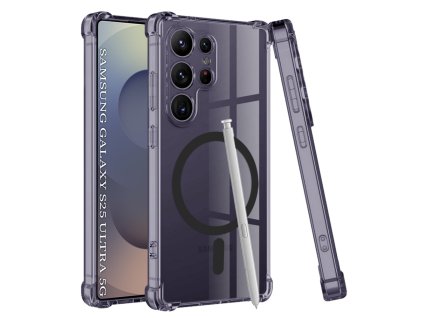 Techsuit - Shockproof Clear Silicone MagSafe kryt na Samsung Galaxy S25 Ultra - dymovo čierny