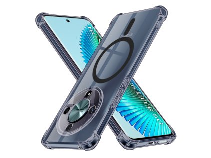 Techsuit - Shockproof Clear Silicone MagSafe kryt na Honor Magic6 Lite - dymovo čierny