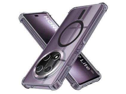 Techsuit - Shockproof Clear Silicone MagSafe kryt na Honor Magic7 Lite / X9c - dymovo čierny