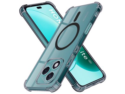 Techsuit - Shockproof Clear Silicone MagSafe kryt na Honor 400 Lite - dymovo čierny