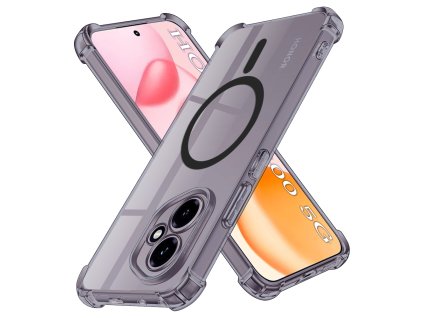 Techsuit - Shockproof Clear Silicone MagSafe kryt na Honor 400 - dymovo čierny