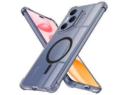 Techsuit - Shockproof Clear Silicone MagSafe kryt na Honor 400 Pro - dymovo čierny
