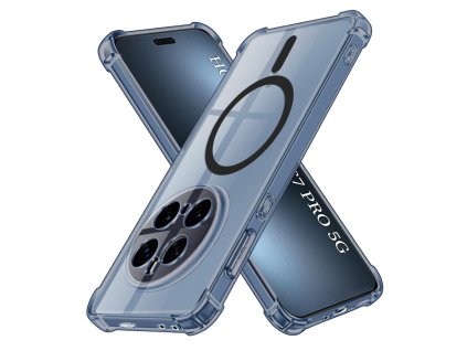 Techsuit - Shockproof Clear Silicone MagSafe kryt na Honor Magic7 Pro - dymovo čierny