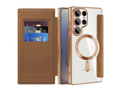 Techsuit - SmartMag Book puzdro na Samsung Galaxy S25 Ultra - hnedé