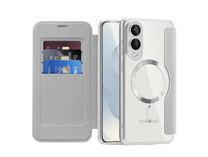 Techsuit - SmartMag Book puzdro na Samsung Galaxy S25 Edge - sivé