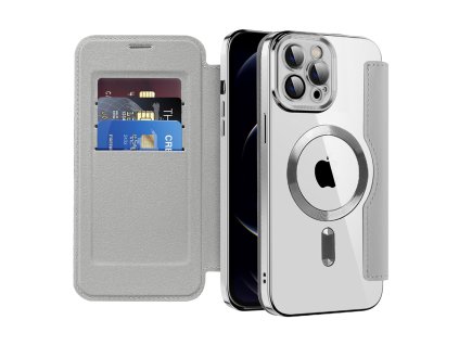 Techsuit - SmartMag Book puzdro na iPhone 12 Pro Max - sivé