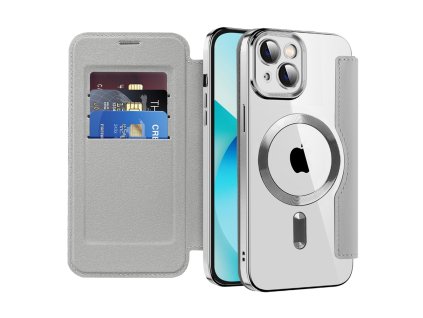 Techsuit - SmartMag Book puzdro na iPhone 13 - sivé