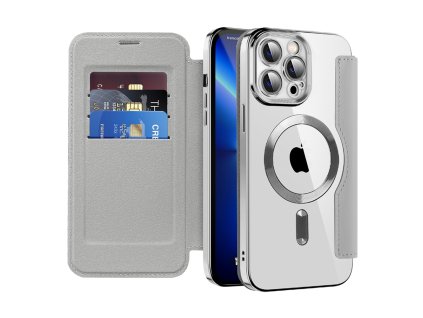 Techsuit - SmartMag Book puzdro na iPhone 13 Pro Max - sivé