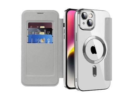 Techsuit - SmartMag Book puzdro na iPhone 14 Plus - sivé