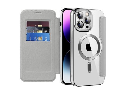Techsuit - SmartMag Book puzdro na iPhone 14 Pro Max - sivé