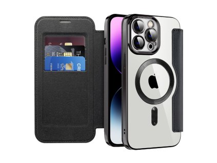 Techsuit - SmartMag Book puzdro na iPhone 14 Pro Max - čierne
