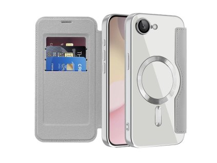 Techsuit - SmartMag Book puzdro na iPhone 16e - sivé