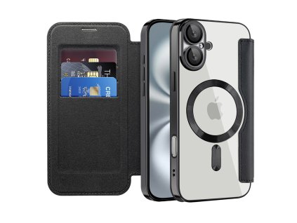 Techsuit - SmartMag Book puzdro na iPhone 16 Plus - čierne