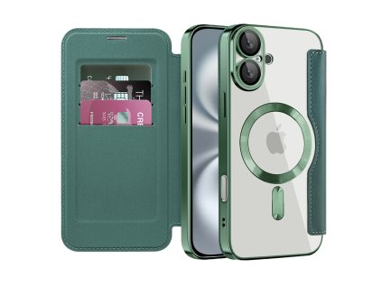 Techsuit - SmartMag Book puzdro na iPhone 16 Plus - zelené