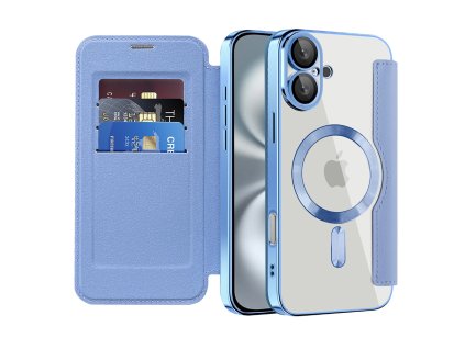Techsuit - SmartMag Book puzdro na iPhone 16 Plus - svetlomodré