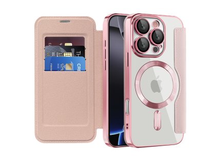 Techsuit - SmartMag Book puzdro na iPhone 16 Pro Max - ružové
