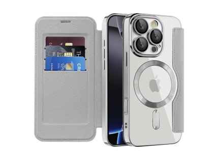 Techsuit - SmartMag Book puzdro na iPhone 16 Pro Max - sivé