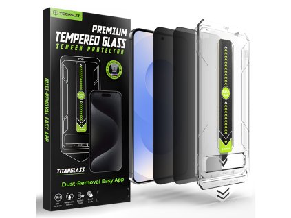 Techsuit - TitanGlass CrystalHD tvrdené sklo pre Samsung Galaxy S25 / Galaxy S24 (2 ks, kompatibilné s odtlačkom prsta) - privátna
