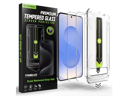 Techsuit - TitanGlass CrystalHD tvrdené sklo pre Samsung Galaxy S25 / Galaxy S24 (2 ks, kompatibilné s odtlačkom prsta) - priehľadná