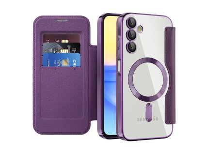 Techsuit - SmartMag Book flipové puzdro pre Samsung Galaxy A15 4G / A15 5G - fialové