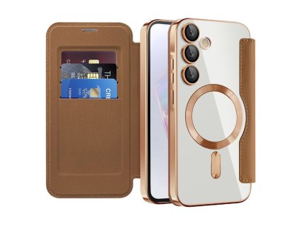 Techsuit - SmartMag Book flipové puzdro pre Samsung Galaxy A35 5G - hnedé